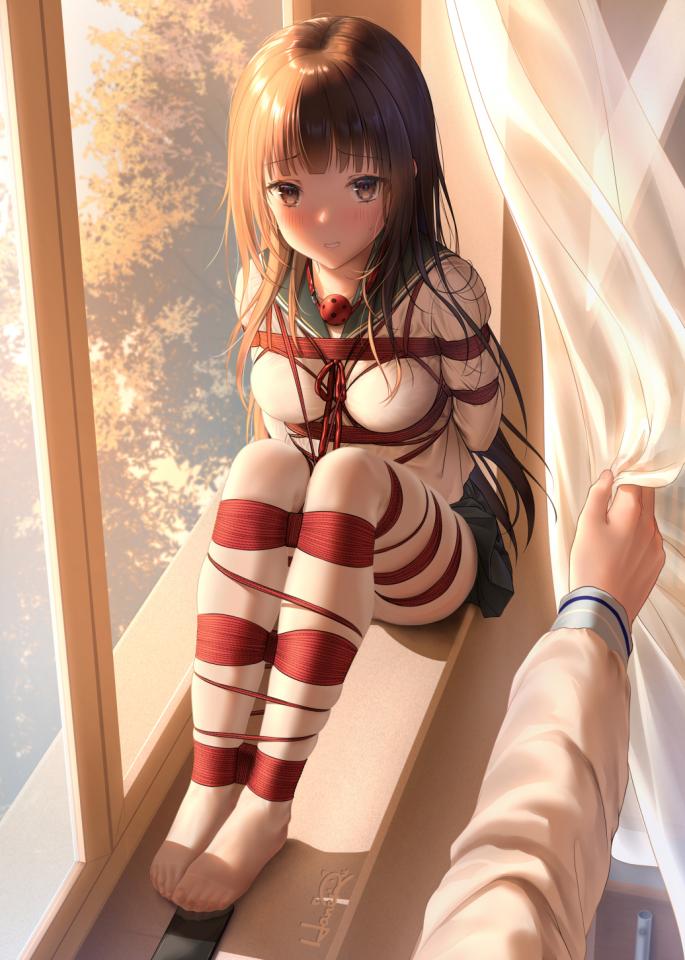  [Boxtie,Sailor suit,Breast bondage,Japanese Anime,White Pantyhose,Bound arms behind]