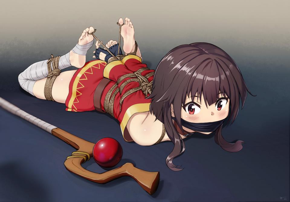 HUIHUI  SharpFFFFFF Damsel in Distress genre art and other nsfw themes. - 自购赞助：https://www.patreon.com/sharpFFFFFF/posts [驷马（俯卧）,堵嘴,后手缚（低混乱值）,赤脚裸足]