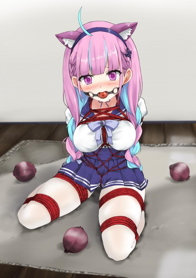 【差分】家に来た女の子が、こっそり飼ってる()を見つけてしまった【下】 - 网址：https://www.fanbox.cc/@kertasu  子网址：https://www.fanbox.cc/@kertasu/posts [龟甲缚,堵嘴,白丝,口球]