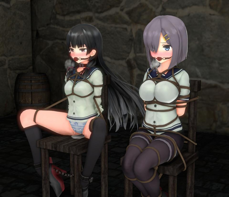 サキュバス式尋問術「磯風&浜風」 - 非常好看的 [Gag,Breast bondage,Japanese Anime,3D CG]