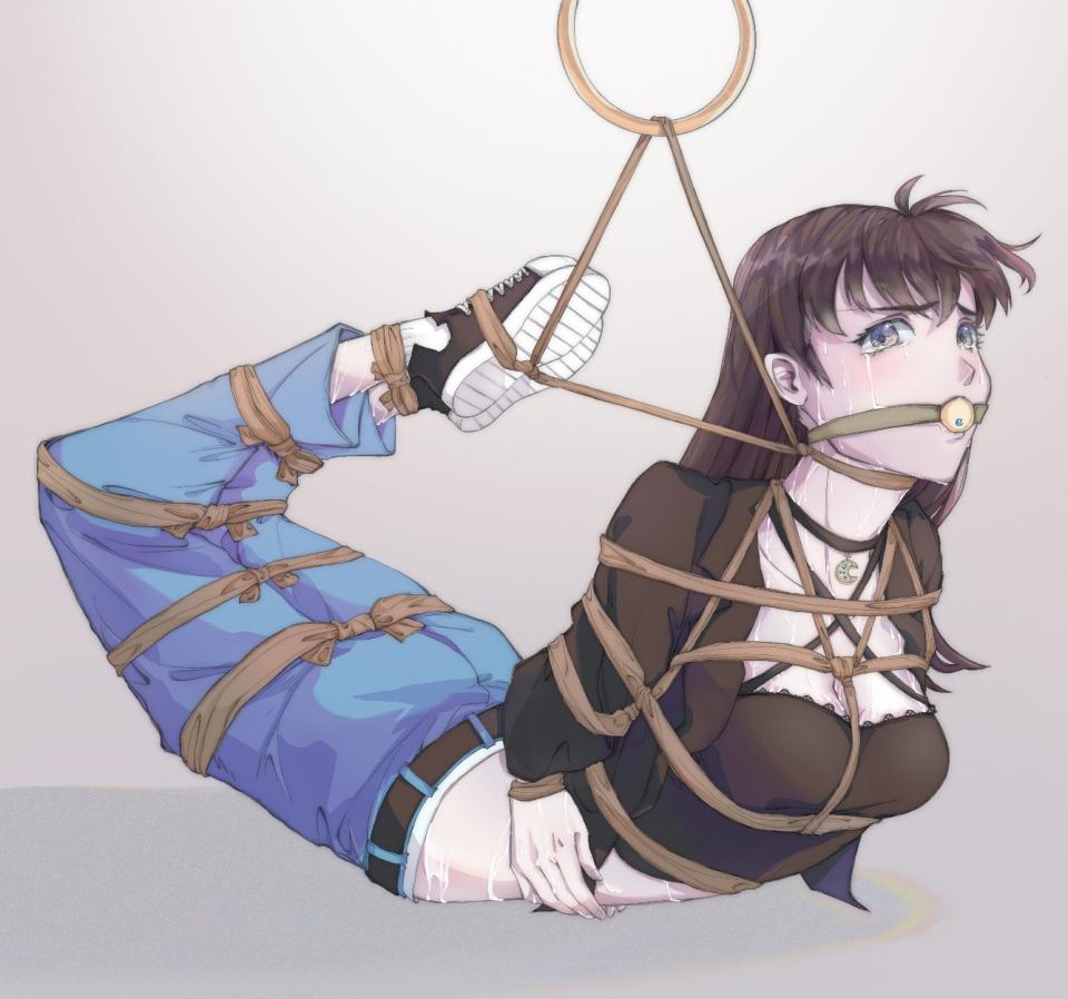 p站转5 - 还不错 [Hogtie (Lying on stomach),Suspension ,Gag,Breast bondage]