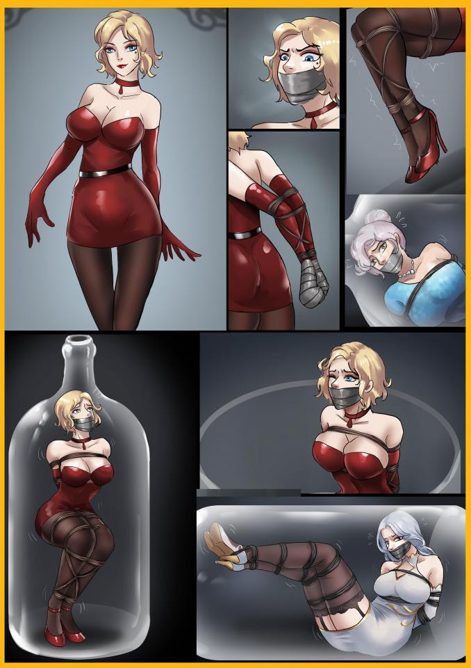 king典藏漫画《瓶中丽影》金发碧眼的美丽女星追求永葆青春哪里知道变成别人的瓶中藏品 性感红衣黑丝美人 -  这部的初始灵感来源于非常古早的日本sm漫画 桃山的漫画短篇，当然他里面比较暴露重口，所以我做了一些调整，这次的美女明星们服装考究性感，绳艺捆绑密集，绝美动人的美女们被囚禁在一个个酒瓶当中，喜欢的千万别错过！ [丝袜,堵嘴]
