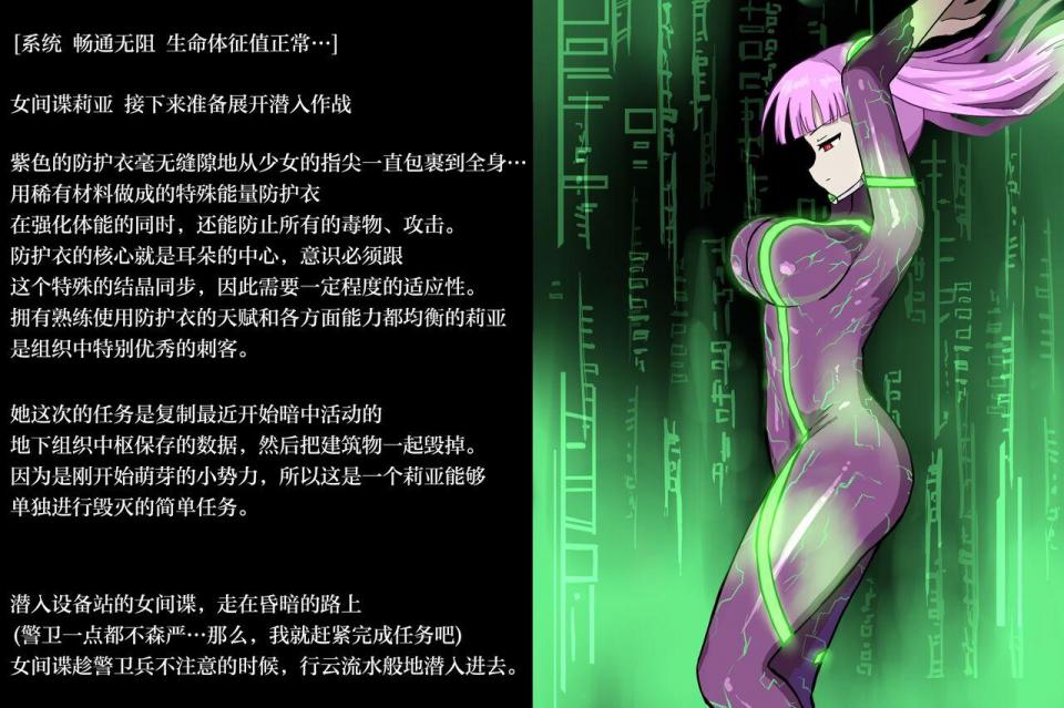 女特工莉亚—紫色全包紧身战衣 2160520-[Banana no Kawa] Onna Spy VS... II [Chinese] - 紫色紧身战衣女特工被机械控制
