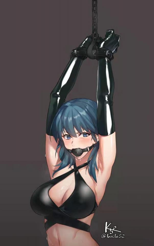 求大佬们告知这位画师是谁 - 看不太懂签名 [Gag,Handcuff,Front hands hang,Western Anime,Ball gagged]