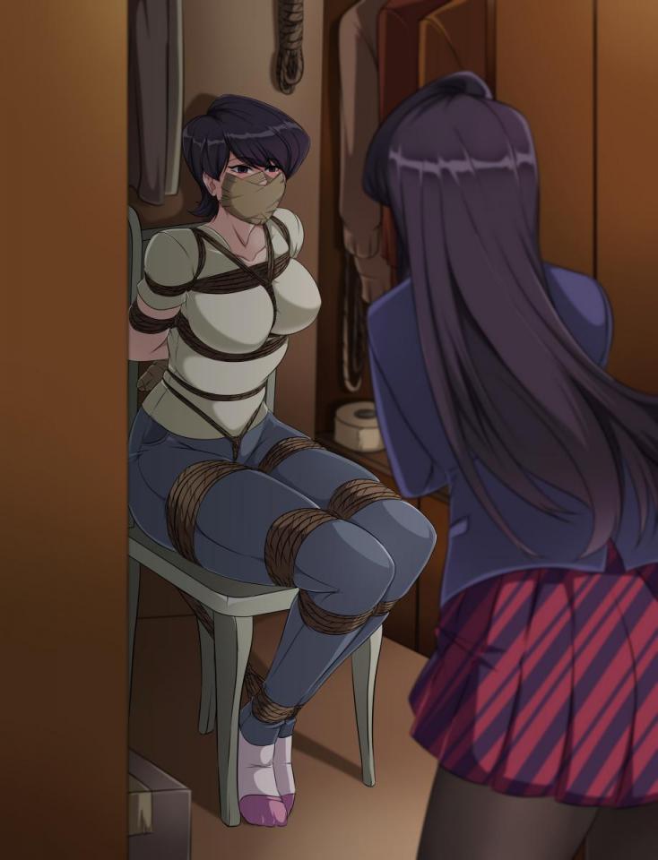  [Gag,Japanese Female,Breast bondage,Japanese Anime,tape bondage,Crotch rope tie,Bound arms behind,Jean,ankle socks]