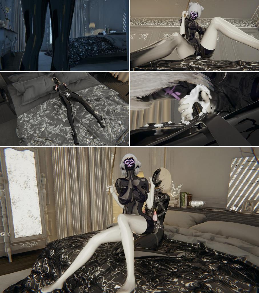 【胧月工坊】囚徒的复仇7  胶衣 玩弄 紧身衣 堵嘴 人形 蒙面 BDSM 拘束 调教 性偶 全包 扶她 命令 中文剧情向 - 亲爱的，你真是最棒的RBQ [3D画, 剧情向]