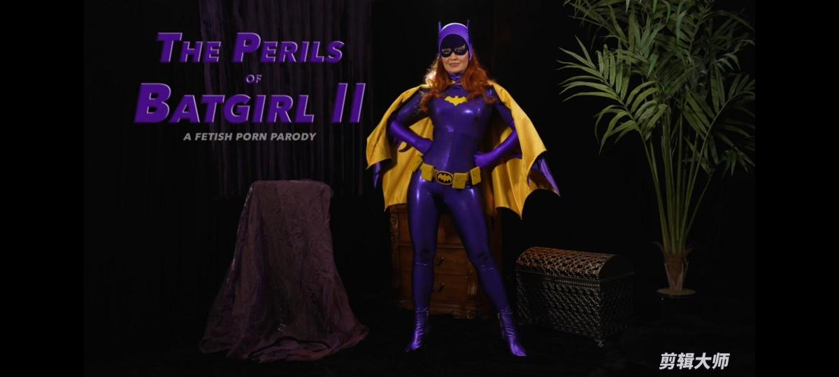 wmbcv-1392 - Perils of Batgirl II - Episode 3 - Cat's Cradle Episode 3 of “The Perils of Batgirl II” opens where Episode 2 left off: With Batgirl (Angela Sommers), helplessly tied in Catwoman’s (Candle) deadly Cat’s Cradle bondage, where every movement causes the interconnected web of ropes to tighten. Candle and her kittens (Dee Williams and Arielle Lane) leave Batgirl to slowly strangle. Batgirl does her best not to give into the powerful vibrator between her legs, but eventually, she comes hard, and Catwoman’s words come to fruition, as the bondage begins to tighten mercilessly, and Batgirl enters a “self perpetuating, orgasmic death spiral”. Just as all seems lost, Erin (Randy Moore) arrives to save Batgirl in the very nick of time.  It turns out the kittens tied her in the bondage safety supplies closet with the scissors! Batgirl and Erin discovery the “Agony Stilettos” are gone, but Erin tells Batgirl that the insurance company had required them to put a GPS tracker in them, and that “They” can track them to Catwoman’s hideout. Batgirl explains that Catwoman is far too dangerous, and that she has to let Batgirl handle this on her own. Erin reluctantly agrees and hands over the tracker. However, once Batgirl is gone, Erin pulls out another tracker and goes after her. Back at Catwoman’s hideout, Batgirl surprises Catwoman, but is waylaid, when Erin is captured by one of the kittens. Batgirl is tied up and Catwoman gloats over her newly helpless captive… What will become of Batgirl?!