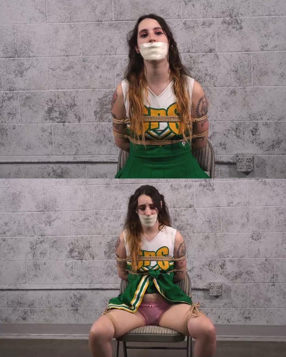GIGI: CHEERLEADER BONDAGE 当啦啦队长吉吉的球队在与同城对手的重大比赛中失利时，她必须为失败付出代价。 按照传统，获胜者可以绑住失败队的啦啦队长。 吉吉似乎并不介意！<br><br>啦啦队长制服，紧绳束缚，双腿张开绑着，可爱的内裤和微泡沫胶带堵嘴。 获胜的球队有很多值得庆祝的事情！<br><br>吉吉（Gigi）的专业束缚首次亮相。When head cheerleader Gigi's team loses the big game against their crosstown rivals, she has to pay the price for the defeat.  In keeping with tradition, the winners get to tie up the losing team's head cheerleader.  Gigi doesn't seem to mind!<br><br>Cheerleader uniform, tight rope bondage, legs tied spread, adorable panties and a microfoam tape gag.  The winning team has a lot to celebrate!<br><br>Gigi's professional bondage debut.