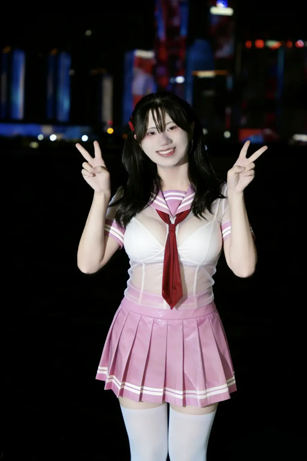 【南城旧梦】透明水手服系列，夜晚的JK少女 [Sailor suit,Underwear,White Pantyhose,Chinese Female,Pantyhose,microskirt,J. School Uniform]