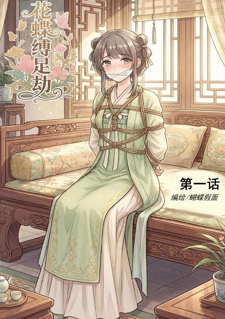 花蝶缚足劫第一话：采花贼绑架小丫鬟捆绑堵嘴挠脚用药拷问！ - 通过蜂门姐妹花拿到了步法和蝎门的情报后，枯叶蝶的下一个目标，是蝎门！ [堵嘴,挠痒,昏迷,TK,武侠,捆绑,脚趾,闻脚,民族（汉服）]