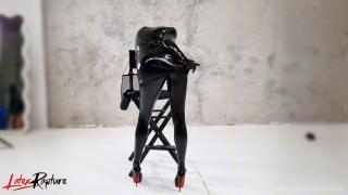  ????DAILY LATEX????The Chair An ASMR movie for you all:<br>I love to be dressed, fully encased in my black rubber from head too.  The smell, the noise, the feel of the rubber drives my brain and pussy wild.  A total shiny rubber being, not to be messed with.  Now sit back, pull out your cock and admire your shiny Goddess as I tease you like never before.