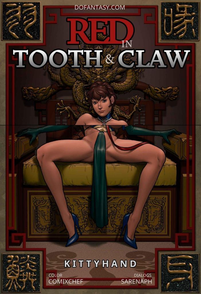 【中文翻译】Red in Tooth & Claw - (前3图为预览 the full collection begins with the 4th image)
Kitty Hand
哈里是道格拉斯学院锤头队明星四分卫，他拥有一切：球场上的成功、与交换生阿飞有深厚友谊，以及一位名叫索菲的美丽恋人，她是一位女警察。但当哈里带领球队获胜时，索菲在一场与名叫卡森的神秘男子的邂逅后陷入危险的罗网。一天深夜，索菲卷入一个邪恶的阴谋，导致她失踪并身陷巨大险境。索菲的生活变成噩梦，她被转移并在残酷的奴役世界中接受训练。她被迫向一个秘密束缚社团的变态成员屈服并表演，索菲在忍受难以言喻的暴行时努力维持尊严。然而，索菲在这个放荡的派对上并非孤身一人。她的命运可