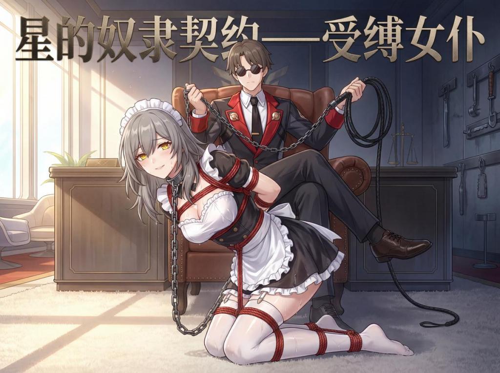 星的奴隶契约——受缚女仆 - 冰冷刺骨的水流泼醒了被红绳与铁链死死禁锢的白丝女仆，却浇不灭她眼底对更严酷刑罚的狂热期待。
伴随着上位者充满支配欲的傲慢冷笑，这间昏暗刑讯室里的残酷盛宴才刚刚拉开帷幕。
持续分享好看的漫画！本篇作者是风陵渡zzz