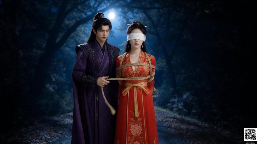 AI巨作《济世仙子》第8集正片汝南风云3——女侠萧云衣被纨绔公子陈到要挟，自愿蒙眼受绑 本剧是林妙雪工作室原创，根据本工作室同名原创长篇小说《济世仙子》改编而来。<br>小说链接：https://www.smlsy.com/fiction_detail.php?id=18211<br>第8集是《济世仙子——汝南风云》的第3章，萧云衣与陈到从黄巾军营脱身后，被陈到用扔掉青鸾剑（匕首形态）要挟，青鸾剑是萧云衣的本命武器，也是剑灵碧瑶的寄身之所，无奈之下萧云衣只能答应陈到要求，自己蒙上双眼，任由陈到再次将自己捆绑起来，本已做好失身准备，岂料这位纨绔大少却一反常态，对她展开了真情告白，登时打动了萧云衣，动情之下（其实还是看人长得帅），二人一夜缠绵……半夜，萧云衣留下诀别文字，带着匕首悄悄离开了陈到……