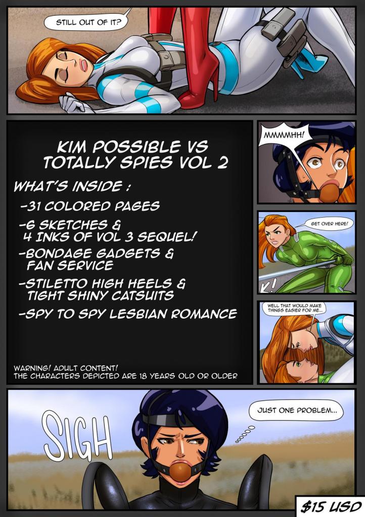 Kim Possible Vs Totally Spies Vol 2 - 作者HKR06
​After a long year of work by @JP15Comm & @dannimann of the Kim Possible vs Totally Spies comic series we now have Vol 2! The cover is more or less obvious as it is 31 pages and you get 10 pictures of Vol 3 of where it is at in production. (Don't worry in Vol 3 the ladies get to th