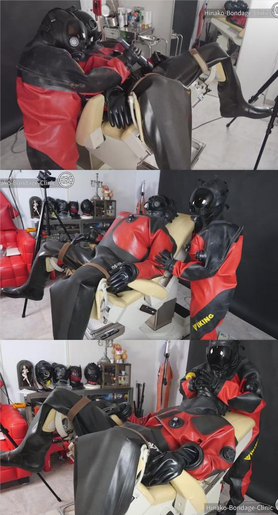 Viking Diving Suit Couple 片名：Viking Diving Suit Couple<br><br>这个是男M片，请喜欢此类的朋友购买，谢谢<br><br>The two put on Viking diving suits and Hinako ties him to the gynecology chair to play. She puts a gas mask over his face.<br><br>两人穿上维京潜水服，Hinako把他绑在妇科椅上玩。她给他戴上防毒面具。