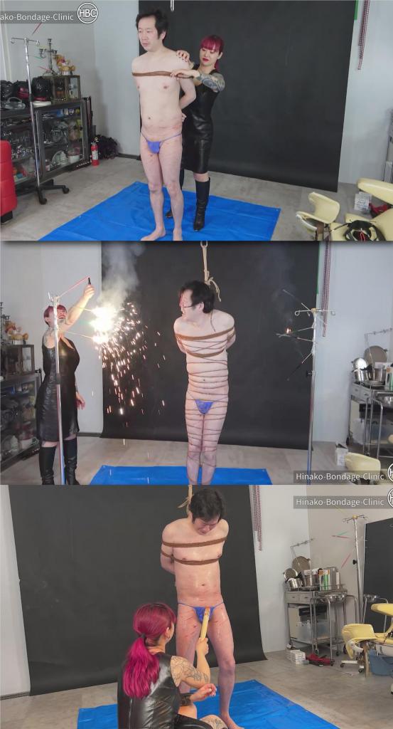 Human Pork Fillet 片名：Human Pork Fillet<br><br>这个是男M片，请喜欢此类的朋友购买，谢谢<br><br>This is a continuation of the previous video. After that intense whip lashing, Hinako’s sub’s whole body is covered in wounds. Hinako exacerbates this painful situation by rubbing his body down with water mixed with habanero peppers and sticky, itch-inducing Japanese yams. Afterwards, she ties him up with spikey twine and leaves him alone with his whole body racked with itchy pain! And if that wasn’t enough, Hinako proceeds to set up fireworks on either side of him, setting them off, essentially burning him at the stake.<br><br>这是上一个视频的延续。在猛烈的鞭打之后，Hinako的潜艇全身都布满了伤口。Hinako用混合了哈瓦那辣椒和粘稠、发痒的日本山药的水擦拭身体，加剧了这种痛苦的情况。之后，她用尖刺的麻绳把他捆起来，让他独自一人，全身都被瘙痒的疼痛折磨着！如果这还不够，Hinako会在他的两侧燃放烟花，基本上就是在火刑柱上烧死他。