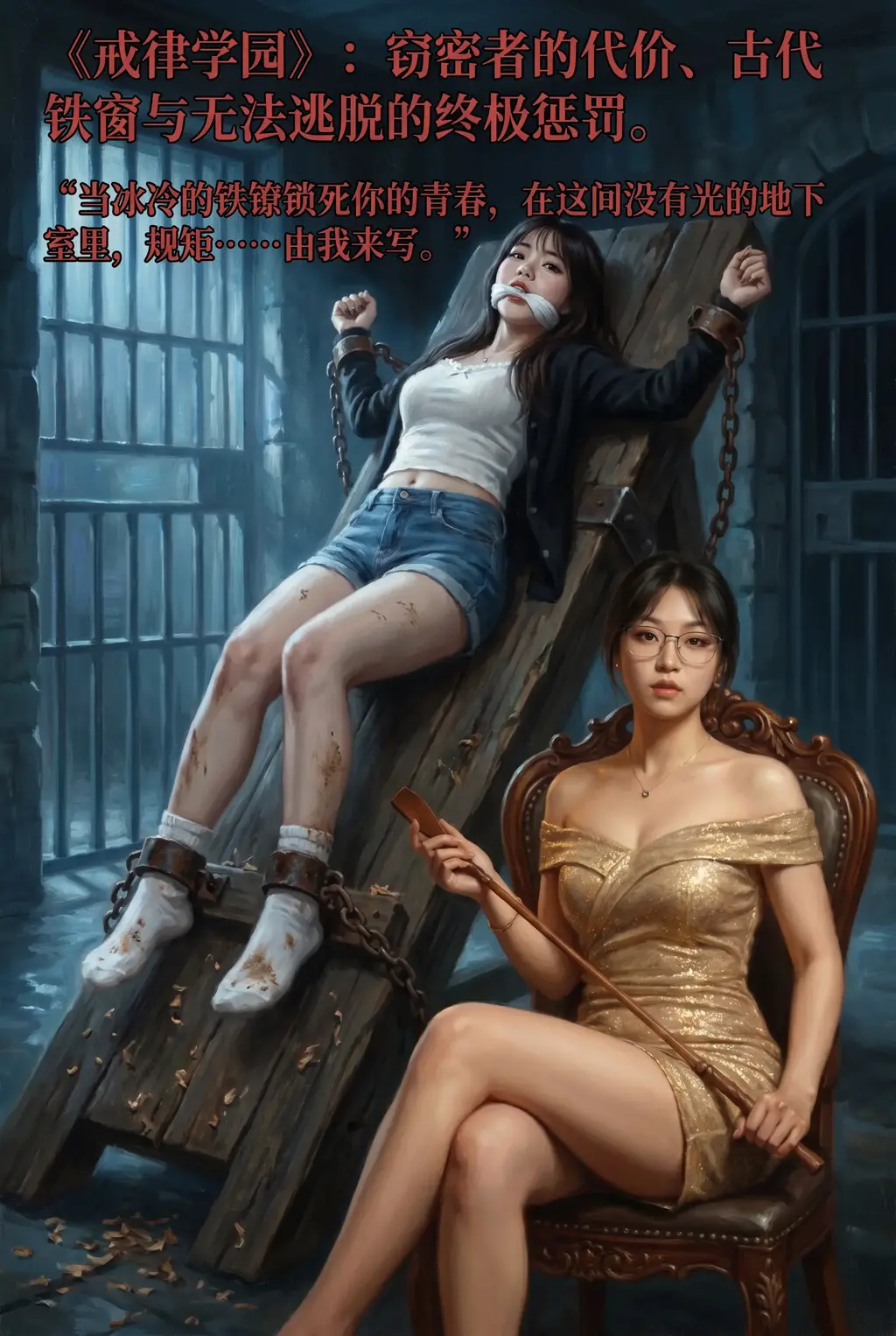 《戒律学园：女校长的地下审判》第一话 - 注意：本篇为第一话，主线故事在5-19张，其余为杂图，感谢支持。 [中国女孩,国产动漫, 剧情向,恋足,脚镣,镣铐,挣扎,2女]