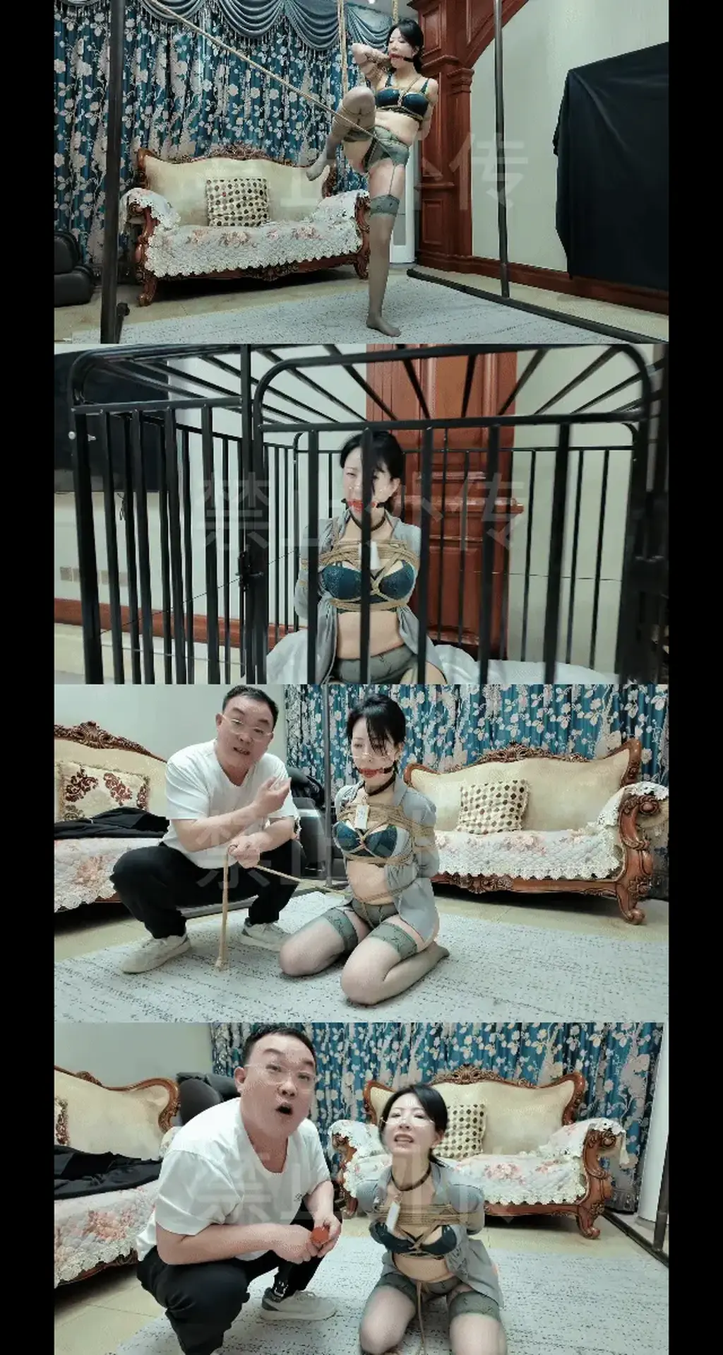 《缚美记·①号米粒律师的内衣直播秀》【内衣组合】【长筒丝袜】【跪走挠痒】【股绳折磨】 <span style='color:#b0b0b0;'>[隐藏文字，购买后可见]</span><br>剧情纯属虚构，请勿搬运转载！支持原创定拍！维护小圈生态！<br>最近更新和往期视频都相当精彩！挣扎类型，剧情类型，原创类型！单视频，纯享版，系列合集！<br>新老同好可以根据自己喜好和需求来进行选择，查看列表和目录！希望大家多多支持关注收藏！<br><br>剧情简介：<br>在老七的一阵风卷残云之后，成熟端庄的律政佳人此刻已经被重新“打扮”，<br>性感妖娆的翠绿内衣丝袜套装搭配苏秦背剑缚，呼之欲出的玉兔，圆润的翘臀，<br>艰难保持平衡的玉腿，美丽而又令人怜爱！<br>米粒律师羞耻和不甘涌上心头，她痛苦地闭上眼睛，只希望这一切是一个噩梦,<br>但是她的噩梦才刚刚开始...<br><br>...<br><br>老七向屏幕前的金主卖力的介绍本场直播的重磅“商品”--律政佳人米粒，<br>全方位地展示了米粒律师的魅力，米粒现在陷入深深的绝望，<br>她恳求着老七放了自己，但作为直播带货的第一桶金，老七怎么可能放过她！<br>不久之后，米粒律师已经被送往了她新的居所，<br>而收获丰厚报酬，志得意满的老七已经在寻找下一个目标了...<br><br>本视频是由同好紫气东来定拍，我帮忙代发，感谢紫气东来对我的信任！<br>枫叶工作室精品定制×成熟御姐米粒×大型职业捕获系列《缚美记》继续更新！！<br>每集围绕各种职业美女被强行捕获而展开，最终她们都会有同一个归宿！<br>本集出演模特：<br>枫叶米粒饰演律师米粒<br>枫叶胡子哥饰演贼公老七<br>本集米粒身着内衣套装羞涩出镜，米粒的表现力是真的不错，张力十足！<br>不管是被挠痒，牵绳，拉股绳等等，都能给出非常带感的反馈！把她那种又熟女又妖娆的魅力展现得淋漓精致！<br>枫叶工作室在拍摄的处理上非常到位，再再次不停安利一下，剧情定拍找枫叶准没错！<br><br>《福美礼品店》系列持续更新中！<br>同好紫气东来定拍《缚美记》系列同样持续更新！<br>《彩虹与黑猫》第二季筹备中，会有更多新角色登场！<br>《尤物收藏夹》系列还会有新模特登场！计划改在8月进行改版！<br>《她们的故事》系列持续更新中！<br>最近更新和往期视频都相当精彩！挣扎类型，剧情类型，原创类型！单视频，纯享版，系列合集！<br>新老同好可以根据自己喜好和需求来进行选择，查看列表和目录！希望大家多多支持关注收藏！<br>视频做了防搬运转载措施，不影响整体观看体验！<br><br>PS：希望大家多多支持原创定拍！您的支持就是我们定拍发布的动力！<br>同时把求生拉满，剧情纯属虚构，不对标现实人和事！只是小圈子自娱自乐观看！<br>其他系列视频也请大家多多支持！可以查看我的主页和合集帖子，小伙伴可以点进去逛逛！<br>下载白板文件后<br>1，文件重命名添加后缀.rar<br>2，输入密码解压<br>3，解压完成后，把刚刚解压出来的文件重命名添加后缀.rar<br>4，再次解压后，将这次解压的文件重命名添加后缀.mp4即可观看<br>温馨提醒大家不要在线观看，非常容易和谐。<br>还有就是如果小伙伴遇到解压说文件损坏，请在解压的时候，找到其他，勾选保留损坏的文件再点确定，<br>最后解压完成文件是存在没有损坏的，这是百度网盘下载之后的小bug<br><span style='color:#b0b0b0;'>[隐藏文字，购买后可见]</span>