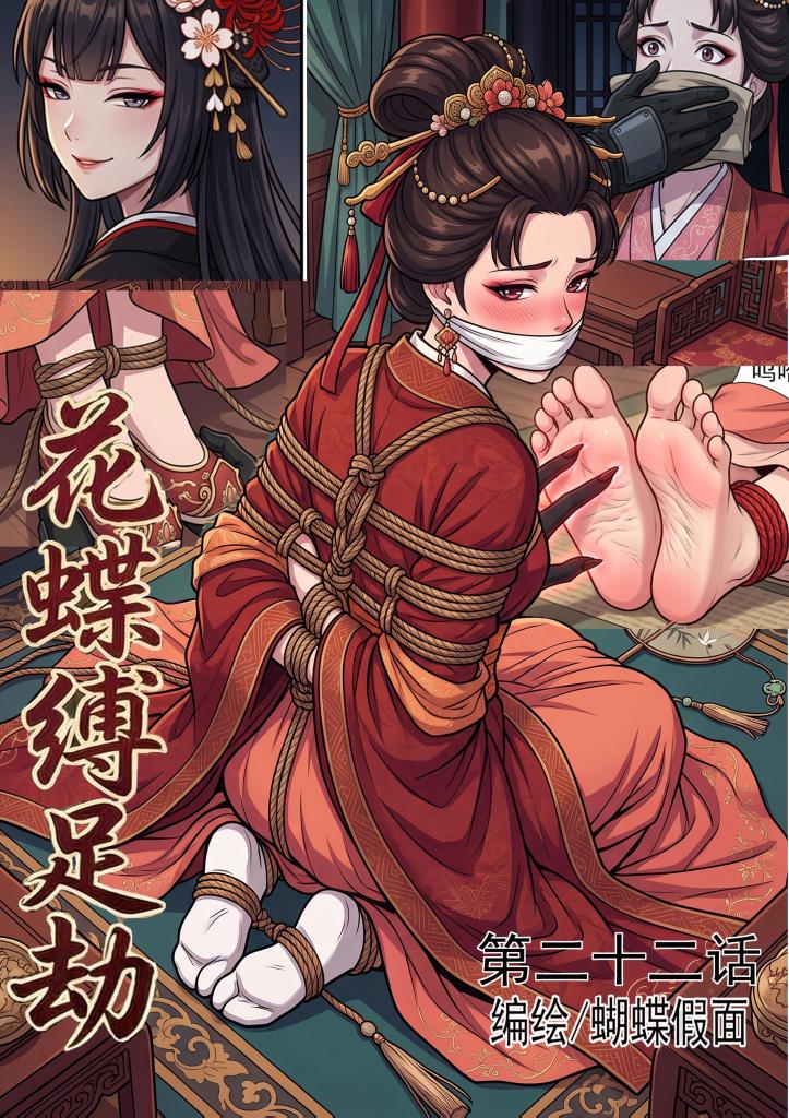 花蝶缚足劫第二十二话：成功潜入内院，擒获王妃并开始调教 - 枯叶和镖门达成短暂合作，准备专心对付蛛门来势汹汹的护法，另一方面，茧主也即将下场。