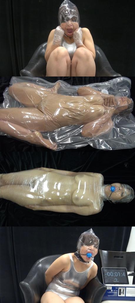 Breathplay Torture Girl 5 Silver 系列第五弹。根据收录时长与文件容量的关系，将分为两篇构成。最后一篇为Silver篇。<br>此次Silver篇采用了前所未有的新尝试（即未满足条件前不开放），绝对不容错过。此外，本系列还收录了意外首次登场的被褥压缩袋，强烈推荐。<br>1.将双手用胶带缠绕后套上塑料袋，试图自行挣脱。<br>2.将其反绑并套上塑料袋后，绕着椅子转8圈，直到坐下时才解开塑料袋。<br>3.将其双手反绑并戴上塑料袋后，绕椅子走9圈，期间不得摘下塑料袋直至坐下。<br>4.将对方从后束缚并蒙上塑料袋后开始计数。本应1分钟后解开……1分10秒……20秒……30秒……。<br>5.将其双手反扣并套上塑料袋后进行两分钟倒计时，待计时器响起即刻解开。计时器一响，他便露出松口气的表情，但袋子却纹丝不动……2分10秒……20秒……30秒……。<br>6.保鲜膜全身裹紧进行呼吸控制1。<br>7.进行全身裹扎并实施呼吸控制2。<br>8.通过被褥压缩袋进行呼吸控制。出现挣扎和哀鸣。<br>シリーズ第5弾。収録時間とファイル容量の関係から2編構成となります。最後はSilver編。<br>このSilver編は今までにない新たな試み(＝条件をクリアするまで開放しない)を行っているので必見です。また、このシリーズでは意外と初めてとなる全身タイツ布団圧縮袋も収録しています。オススメです。<br>1.手をラップでぐるぐる巻きにした上でビニール袋を被せ、自力で脱出を試みる。<br>2.後ろ手に拘束してビニールを被せた状態で椅子の周りを8周して座るまでビニールを外さない。<br>3.後ろ手に拘束してビニールを被せた状態で椅子の周りを9周して座るまでビニールを外さない。<br>4.後ろ手に拘束してビニールを被せた状態でゼンタイカウントアップ。1分経ったら開放するはずが…1分10秒…20秒…30秒…。<br>5.後ろ手に拘束してビニールを被せた状態でぴっちりスーツ2分カウントダウンし、全身スーツタイマーが鳴ったら開放する。タイマーが鳴り安心した全頭マスク表情を見せるが、袋は開かない…2分10秒…20秒…30秒…。<br>6.全身ラップ巻きにして呼吸制御1。<br>7.全身ラップ巻きにして呼吸制御2。<br>8.布団圧縮袋による呼吸制御。暴れ、悲鳴あり。<br>Series Volume 5. Based on the relationship between recording duration and file size, it will be divided into two parts. The final part is the Silver Edition.<br>The Silver Edition features an unprecedented new approach (i.e., not available until conditions are met), making it absolutely not to be missed. Additionally, this series includes the unexpectedly debut bedding compression bag, highly recommended.<br>1.Wrap both hands with tape and then cover them with plastic bags, attempting to free themselves.<br>2.After tying it up and covering it with a plastic bag, turn around the chair 8 times before sitting down and removing the plastic bag.<br>3.Bind their hands behind their back and put them in plastic bags, then walk around the chair for nine laps without removing the bags until they sit down.<br>4.Bind the subject from behind and cover their head with a plastic bag, then begin counting. The restraint should be released after 1 minute... 1 minute and 10 seconds... 20 seconds... 30 seconds.<br>5.Pinch his hands behind his back and place them in a plastic bag, then start a two-minute countdown. As soon as the timer beeps, immediately undo the restraint. The moment the timer sounded, he let out a relieved sigh, but the bag remained firmly in place... 2 minutes and 10 seconds... 20 seconds... 30 seconds.<br>6.Wrap the body tightly with plastic wrap to control breathing.<br>7.Perform full-body wrapping and implement breath control.<br>8.Breathing control through quilting compression bags. Struggling and moaning occur.<br>#窒息 #呼吸控制 #晕厥 #闷绝 #昏厥 #呼吸制御 #気絶<br>#Suffocation #Respiratory Control #Patch #Fainting #breathless #breathplay #breath play<br>#油亮泳衣 #塑料袋 #口球 #极限窒息 #恋物癖 #紧身衣 #颜面崩坏 #木乃伊保鲜膜 #真空袋 #压缩袋 #gag #堵嘴 #口を塞ぐ #创可贴 #裸足 #巨乳<br>#High-cut Swimsuit #Plastic Bag #Mouthball #Extreme Asphyxiation #Fetishism #Corset #Facial Damage #Mummy Wrap #Vacuum Bag #Compression Bag<br>#ハイカット水着 #ビニール袋 #口内球 #極限窒息 #フェティシズム #コルセット #顔面損傷 #ミイラ巻き #真空袋 #圧縮袋<br><span style='color:#b0b0b0;'>[隐藏文字，购买后可见]</span><br>