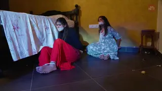 Two indian women robbed and gagged Two friends are robbed in their home by burglars.