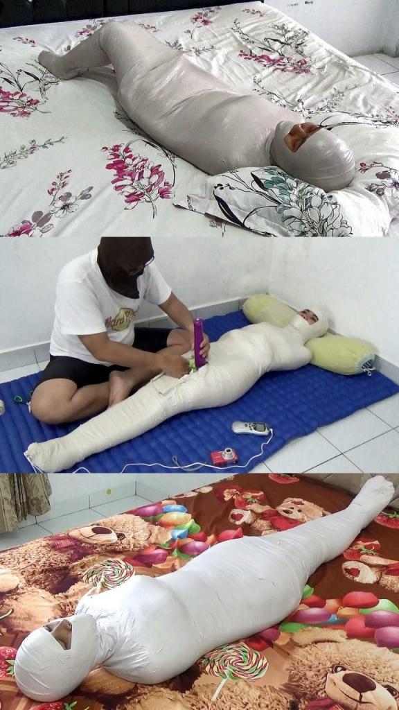 Compilation : 3 Scenes Where Mummified With Eyes Uncovered 3 Compilation Ver.60 : 3 Scenes Where Mummified With Eyes Uncovered is collection of mummification videos from Randy Mummify Editor's Choice, All videos start from the Main Scene (POV)<br>3 Scenes In Compilation : RM117, RM080 and RM055