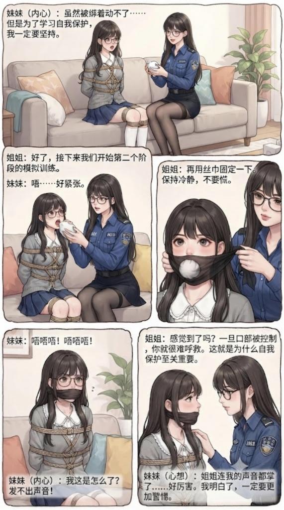 原创—姐妹绳缚情深篇，姐姐身穿女警cos服在家臭美，发现了妹妹的绝密日记，傲娇妹妹喜欢姐姐想被姐姐绑起来，谁知姐姐满足妹妹后提出也想被妹妹绑着，