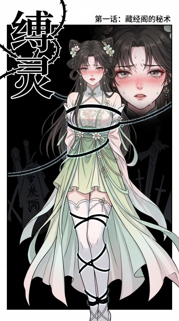 缚灵——藏经阁的秘术 - 一次古风风格的尝试，如果大家喜欢会做后续内容，后续将会有大师姐与师尊的剧情
无法修炼，便是原罪。
被师姐当众羞辱、扫地受罚，凌无忧本以为此生只能任人宰割。
直到她在藏经阁发现了那卷“无物不缚”的禁忌秘术。
从此，高高在上的天才师姐，被绳索勒肉，口球塞嘴，只能在石柱上失禁求饶。
凌无忧嘴角勾起一抹冷笑：这场名为“改变世界”的束缚，才刚刚开始。