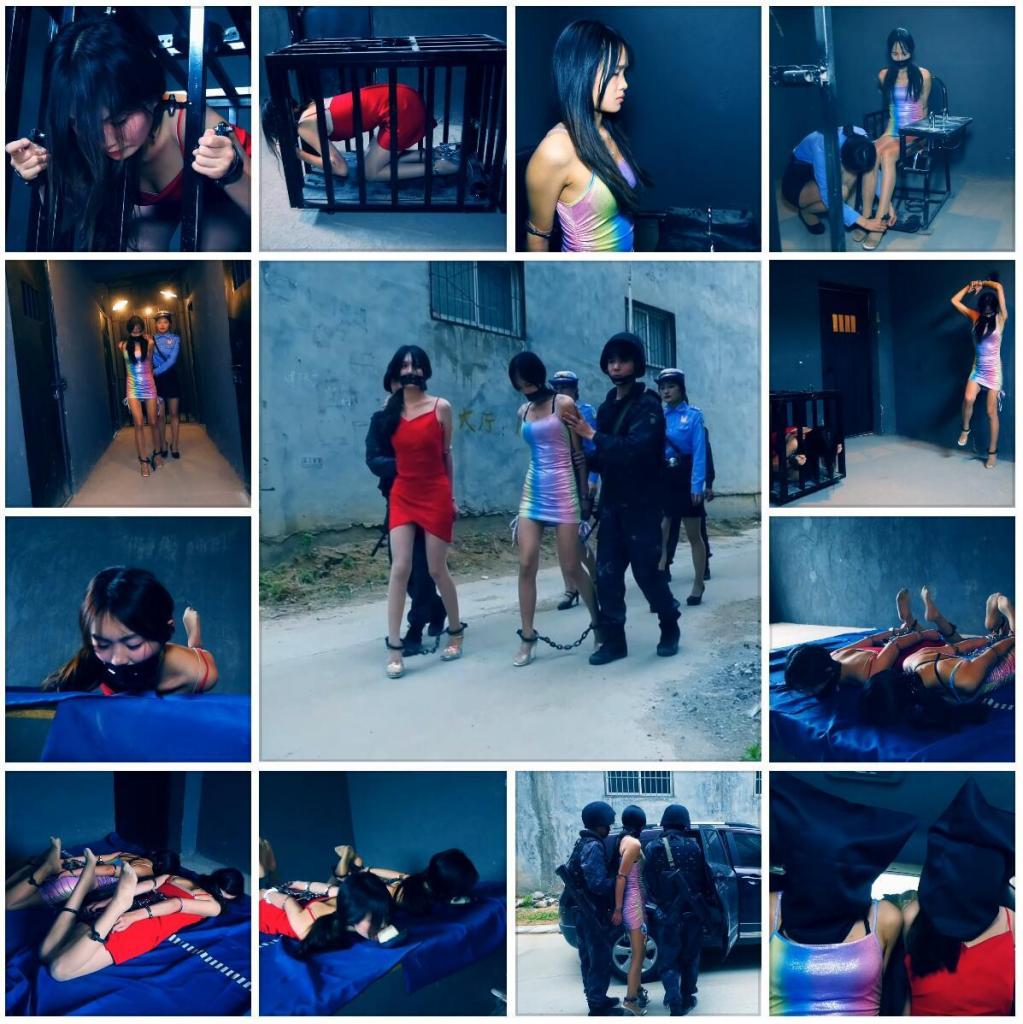 定拍转公映《秘密押送》第四集 为了突破两姐妹的口供对她们堵嘴驷马捆绑惩戒 经过授权发布。梁觅一只被跪着关押在狗笼子惩戒，而梁玉玲在审讯室也不老实交代犯罪事实，于是为了惩戒她先给她用胶带封嘴，再押解到惩戒室用手铐吊起来折磨。她们依旧不如是供述自己的犯罪事实，接着把她们驷马铐起来折磨，吃饭也不解开，叫她们舔着吃。过的一夜给她们解开驷马铐，然后又继续用胶带封嘴背铐，戴上头套秘密押解走。<br>另外招聘模特，喜欢做模特拍片可以联系我们，QQ342642509