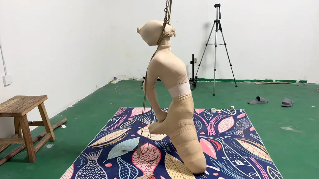 媚娘工作室-凌虐！原味全包人彘的制作！ 媚娘工作室<br>V:19031105377<br>线x体验 私人定拍 线下陪玩 约绑模特 全国上课<br>         女王收到了一份礼物，看着昏死过去的女m，四肢纤细，身材匀称，便想将其做成人彘，但在这之前要先做好准备……<br>         使用白色胶布将双手捆成直臂，双腿m字腿，原味丝袜各套上两三层，牢牢固定住四肢，在四肢麻木后进行人彘的制作，“我把你晾在这里一晚上，明天你的四肢就没有知觉了，你就可以留下来永远做我的人彘宝宝了”，被打醒的女m动弹不得，也感知不到自己的四肢，恐惧席卷了她的全身，只能疯狂的扭动挣扎，但脖子上的绳子牢牢吊着她，动的太疯狂绳子又会收紧，可怜的女m害怕的快要尿了裤子……